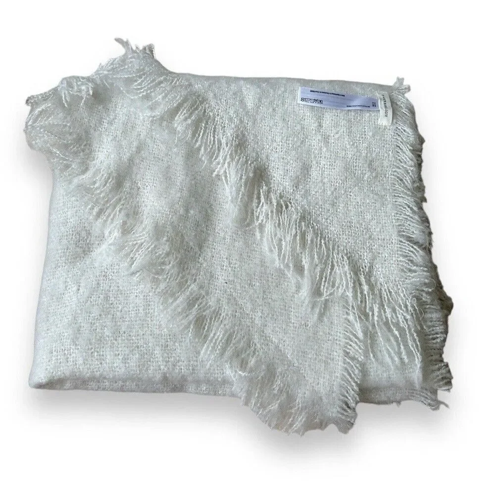 by Anthropologie White Rectangular Scarf 90